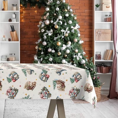 ANRO Tafelkleed Kerstman Groen 300x140cm Rechte rand Afwasbaar Waterafstotend Binnen & Buiten