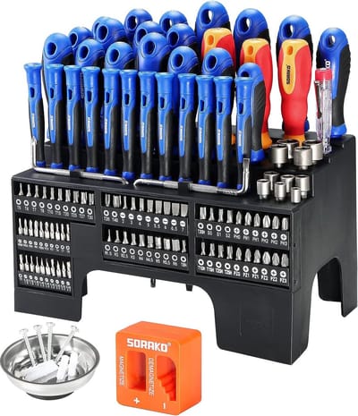 Schroevendraaierset, 118-delig, magnetische Schroevendraaierset (bevat 12 precisie schroevendraaiers) met opbergrek, gebruikt voor meubelreparatie, montage, reparatie van elektronische producten