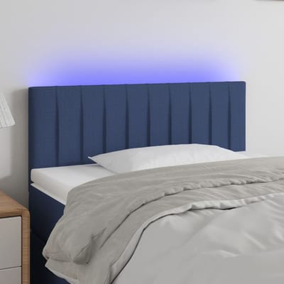 vidaXL - Hoofdbord - LED - 90x5x78/88 - cm - stof - blauw