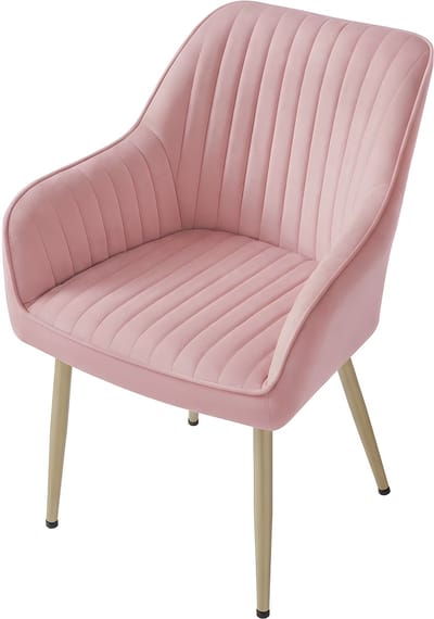 SONGMICS - Eetkamerstoelen - Eetkamerstoel van Fluweel - Met Armleuningen - Rembourrée Zitting - Metalen Poten - Max. 120 kg
