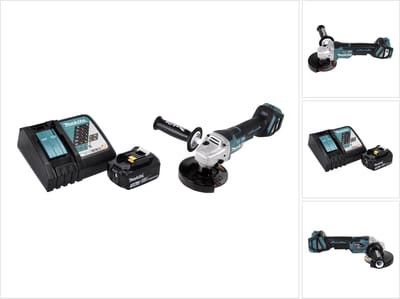 Makita DGA 517 RF1 accu haakse slijper 18 V 125 mm borstelloos + 1x oplaadbare accu 3.0 Ah + lader