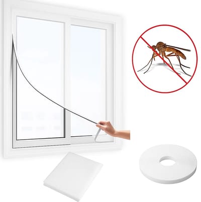 Insecten Hor I Raamhor I Raam Hor I Net tegen insecten I Horrengaas I Vliegenhor I Met Klittenband Plakstrip I 130 x 150 cm I Wit
