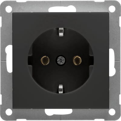 PEHA BADORA 1V wandcontactdoos met randaarde Mat zwart D 11.6511.193