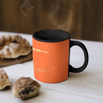 Magische Mok - Foto op Warmte Mokken - Koffiemok - If not now then when - Oranje - Geel - Levendig - Magic Mok - Beker - 350 ML - Theemok