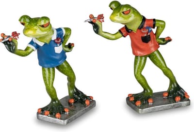 Kikkerbeeldje darter 15 cm - kunsthars - willekeurige kleur - sportbeeldjes