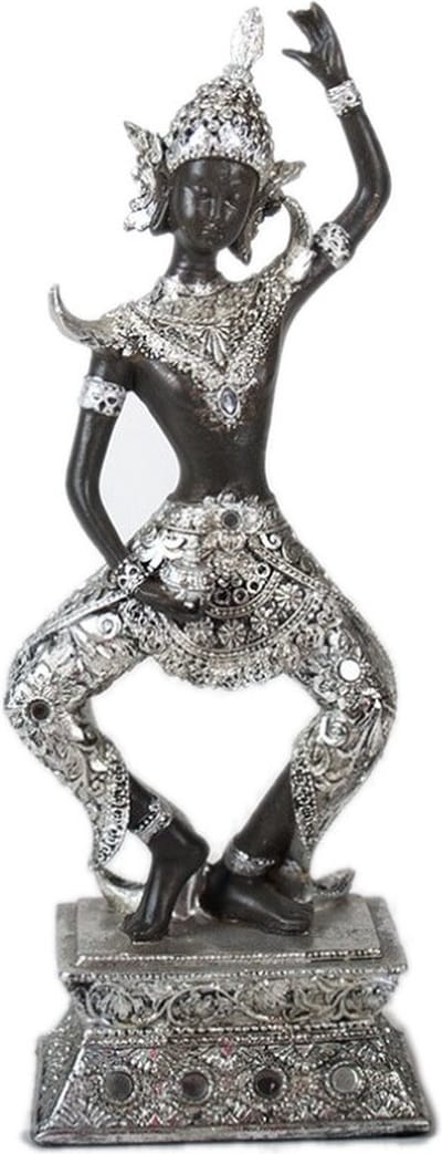 Gerimport Dansende Boeddha zwart/zilver