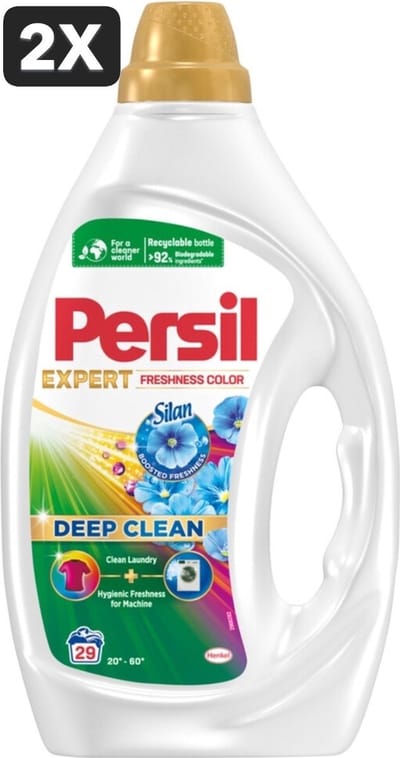 2 x Persil Expert - Vloeibaar wasmiddel - Gekleurde Was - Silan Boosted Freshness - 29 Wasbeurten