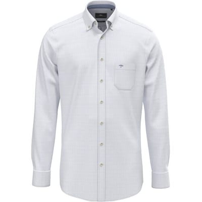 Fynch-Hatton Overhemd Fine Stripe Washed Oxford New Breeze / male