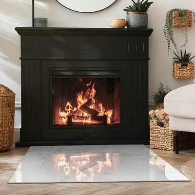 Coloray Vloerplaat Houtkachel - Plaat voor Onder Kachel - 100 cm x 70 cm - Kachel Vloerplaat - Wit Vloerplaat Kachel - Vloerplaat Voor Kachel - Vloerplaat Openhaard - Houtkachel Accessoires - Plaat Kachel