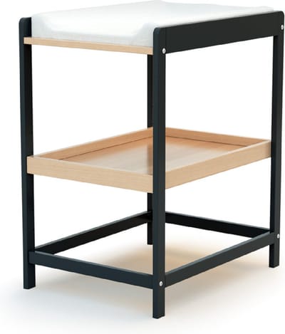 AT4 - Verschoontafel met 1 plank CONFORT in hout Grafiet Grijs en Beuken