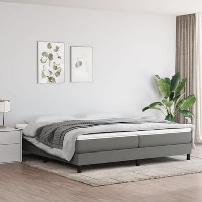 vidaXL - Boxspring - bed - stof - donkergrijs - 200x200 - cm