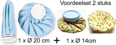 Rojafit - Ice Bag - Herbruikbare IJszak - Voordeelset 2 Stuks - 1x Groot en 1x Klein