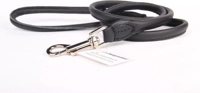 Dog's Companion - Leren Hondenriem - Lengte: 120 cm x 12 mm - Zwart