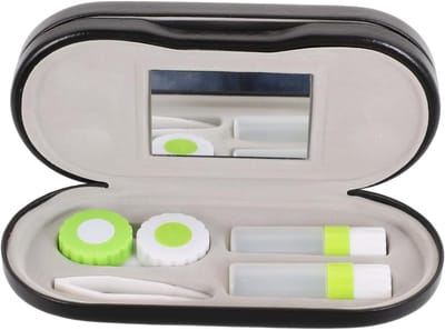 Contactlenzen en Bril Etui - 2 in 1 Met Spiegel - Draagbare Beschermende Reiscontainer voor Contactlenzen - Mini Opbergtas voor 3 Stuks