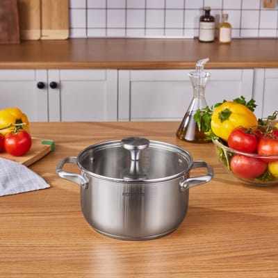 Karaca Elite Stockpot met Deksel – 20 cm – RVS – Inductie Geschikt