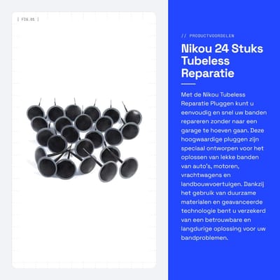 Dailygoods- Bandreparatie Set - 24 Stuks 6mm - Duurzaam Rubber - Hoge Temperatuur Weerstand - Geschikt voor Auto/Motor/Truck - Eenvoudige Reparatie - Bandplug