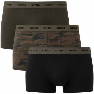 Diesel Boxershort Damien 3-pack groen-zwart-bruin