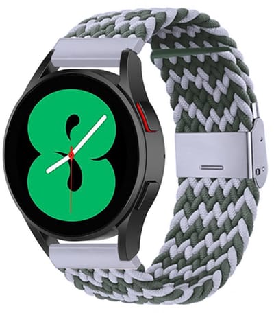 By Qubix - geschikt voor Huawei Watch GT 6 / GT 7 - 41mm - Braided nylon bandje - Groen / grijs