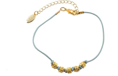 Behave Armband metaal, leer, 17,5 cm + 7,5 cm verlengketting