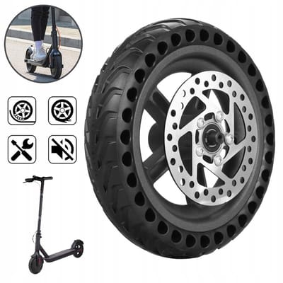 8,5-Inch Honingraatband En Wielset - Aluminiumlegering Naaf Remschijf - Explosiebestendig Massief Rubber - Vervanging Voor Xiaomi M365 / 1s / Essential Scooter