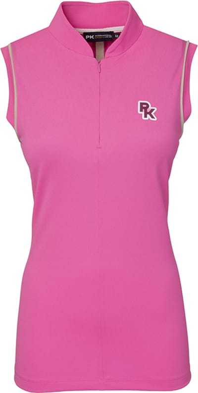 PK International - Performanco Polo - Polo - Mouwloos - onzichtbare rits - Renoir - Fel Roze - Fluo Pink - M/38