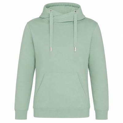 Cross Neck Hoodie Heren – Heavyweight Hoodie 330 g/m² – Crossover Hals – Streetwear Trui – Saliegroen - XS
