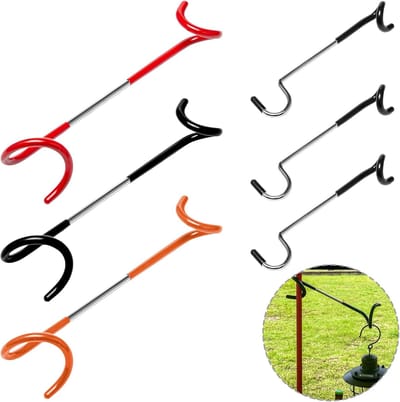 Famanu – Set van 6 lantaarnhaken voor camping, roestvrijstalen lantaarnhouders voor tenten en outdoor gebruik