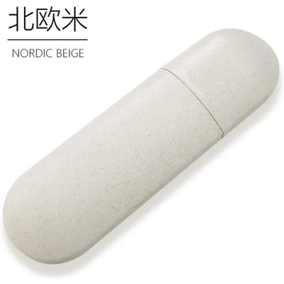 Boîte à brosse à dents et dentifrice de grande capacité, porte-brosse à dents de voyage portable, affaires, extérieur, lavage, couvercle de protection pour brosse à dents beige
