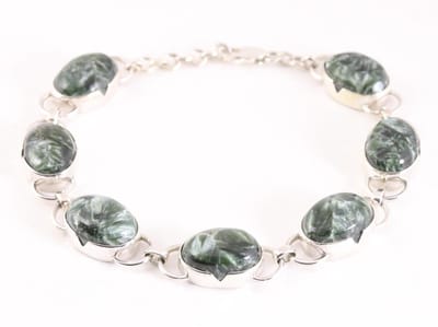 Zilveren armband met grote serafiniet stenen
