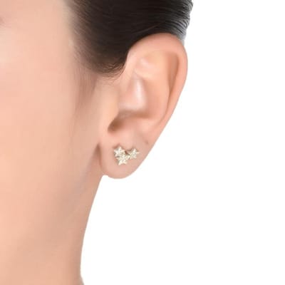 Luxenter oorbellen, familie van oorbellen in 925 sterling zilver en gerhodineerde briljant zirkonia