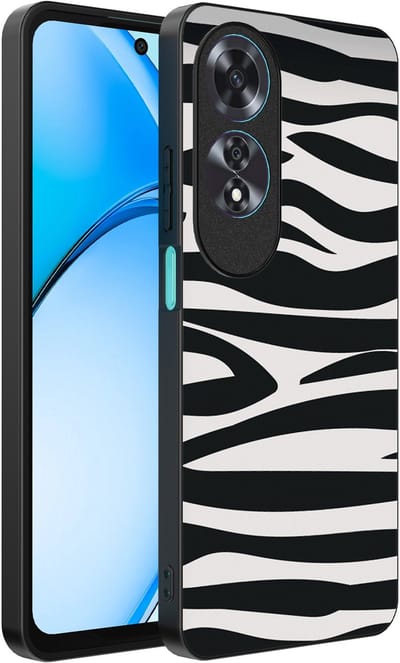 Smartphonica Telefoonhoesje Geschikt voor Oppo A60 met zebra opdruk - TPU backcover case zebra design - Zwart Wit geschikt voor Oppo A60