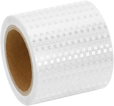 Dailygoods - QWORK® reflecterende tape, wit, 10 cm x 10 m, waterdichte en zelfklevende waarschuwingstape voor voertuigen, borden en buitenshuis
