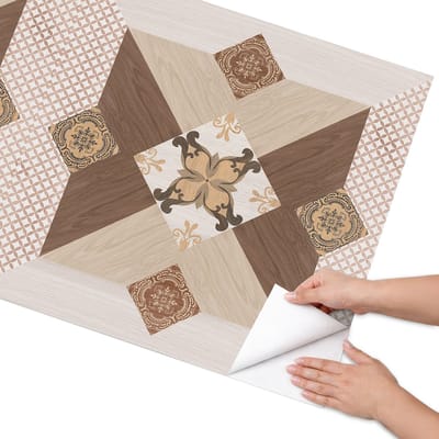 Coloray Meubel Wrap Folie - Bruin Meubelfolie - 75x150 cm - Decoratiefolie Zelfklevend Rustieke elegantie - Meubelfolie Zelfklevend - Rustiek Meubelfolie - Wrapfolie Keuken - Wanddecoratie - Geometrie