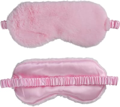 Zacht pluche slaapmasker voor comfortabele nachtrust, ideaal voor reizen en dutjes, roze kleur