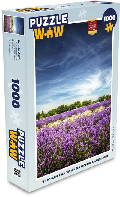 Puzzel Een donkere lucht boven een bloeiend lavendelveld - Legpuzzel - Puzzel 1000 stukjes volwassenen