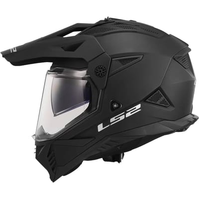 LS2 MX702 Pioneer II Mat Zwart Adventure Helm - Helm
