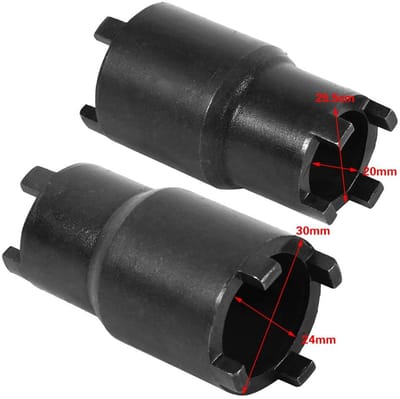 Dailygoods- Koppelingssleutel 2-in-1 - Borgmoer/Contramoer - Gereedschap - Groefspanner met 4-pins Vergrendeling - Geschikt voor 14 mm Koppelingsborgmoer - Vervangingsgereedschap # 07716-0020100