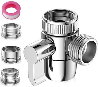 Allecto - 3 Way Water Tap Switching Valve - 3-Weg Kranen - Duurzaam en Elegant - Verchroomd - Kranen voor Keuken en Badkamer - Geschikt voor M22 M2...