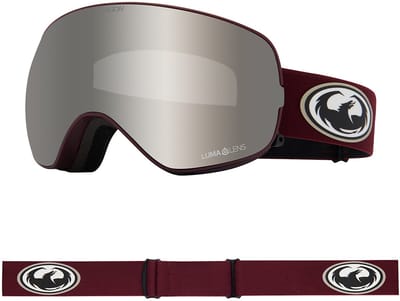 Dragon Alliance X2s Bonus Skibril Rood Lumalens Silver Ion/CAT3+Lumalens Amber/CAT2 Man,Vrouw