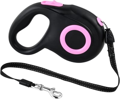 Verstelbare hondenlijn, automatisch oprolbare honden- en kattenriem tot 25 kg, ergonomisch handvat, vergrendelbare functie, knoopvrije constructie en comfort.