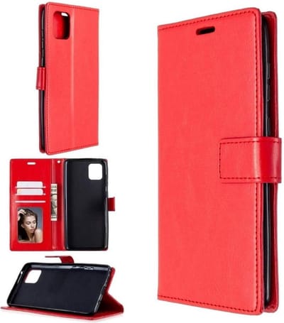 LuxeBass Hoesje geschikt voor RealMe 7 Boekhoesje Rood gsm hoesje - telefoonhoes - telefoonhoesjes