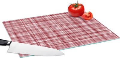 Glazen Snijplank - 39x28 - Patroon - Rood - Waves - Snijplanken Glas