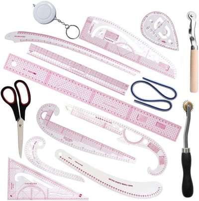Naai Linialen Set - Patroon Ontwerp Liniaal - Kleding Maken - 15 Delige Franse Curve - N.v.t. - Transparant
