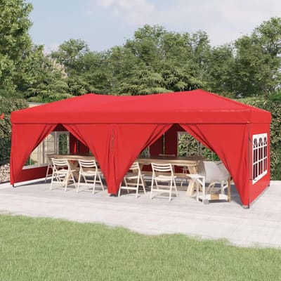 Opvouwbare Partytent - Tuinpaviljoen Luifel - Feest Buiten - Waterdicht UV Bestendig - 3x6 Meter - Rood