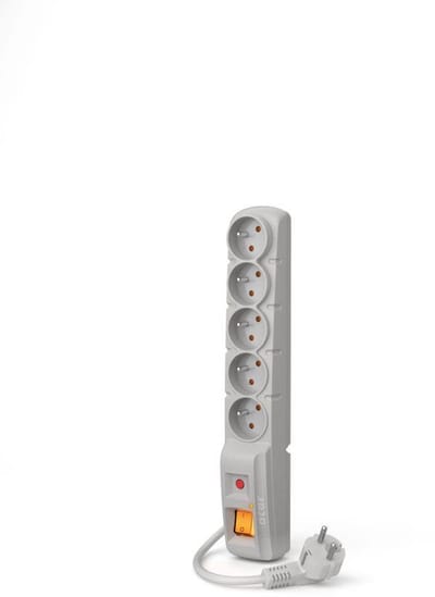 Acar F5 Serie - Overspanningsbeveiliging Stekkerdoos - 5m - Grijs - 5 Stopcontacten