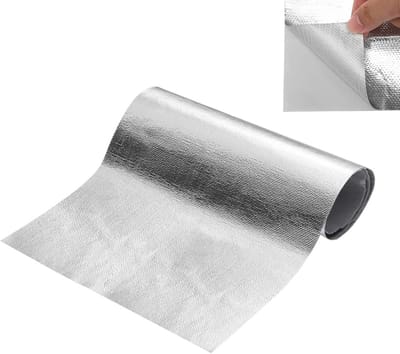 Dailygoods- Hittebescherming Gealuminiseerd - Zelfklevende Radiatorfolie - Isolatiemat 100 x 180 cm - Aluminium Glasvezel - Flexibel en Duurzaam - Blokkeert 95% Warmteoverdracht - Isolatiefolie
