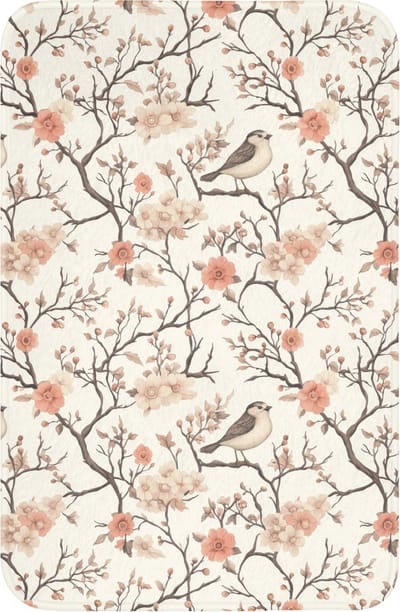 WC mat 40x60 cm - Antislip - Kersenbloesem - Mus - Roze - Toiletmat - Vloermat - Douchemat - Toilet tapijt - Toiletmatten