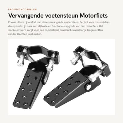 Dailygoods- Voetensteun Vervangend - Voetsteun Motorfiets - Inklapbaar Frame - Slank Ontwerp - Metaal - Zwart - Duurzaam - Motorvoetsteunen
