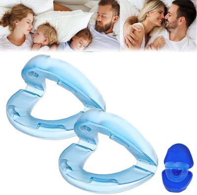 1 paar gebitsbeschermers - Boven- en onderbeugels - Anti-snurkbeugel - Unisex maat - Stil - Anti-snurkbeugel - Directe snurkstop - Helpt u goed te slapen - Blauw