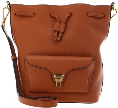 COCCINELLE Leren schoudertas Beat Generatio Bucket Bag Crab Lichtbruin
